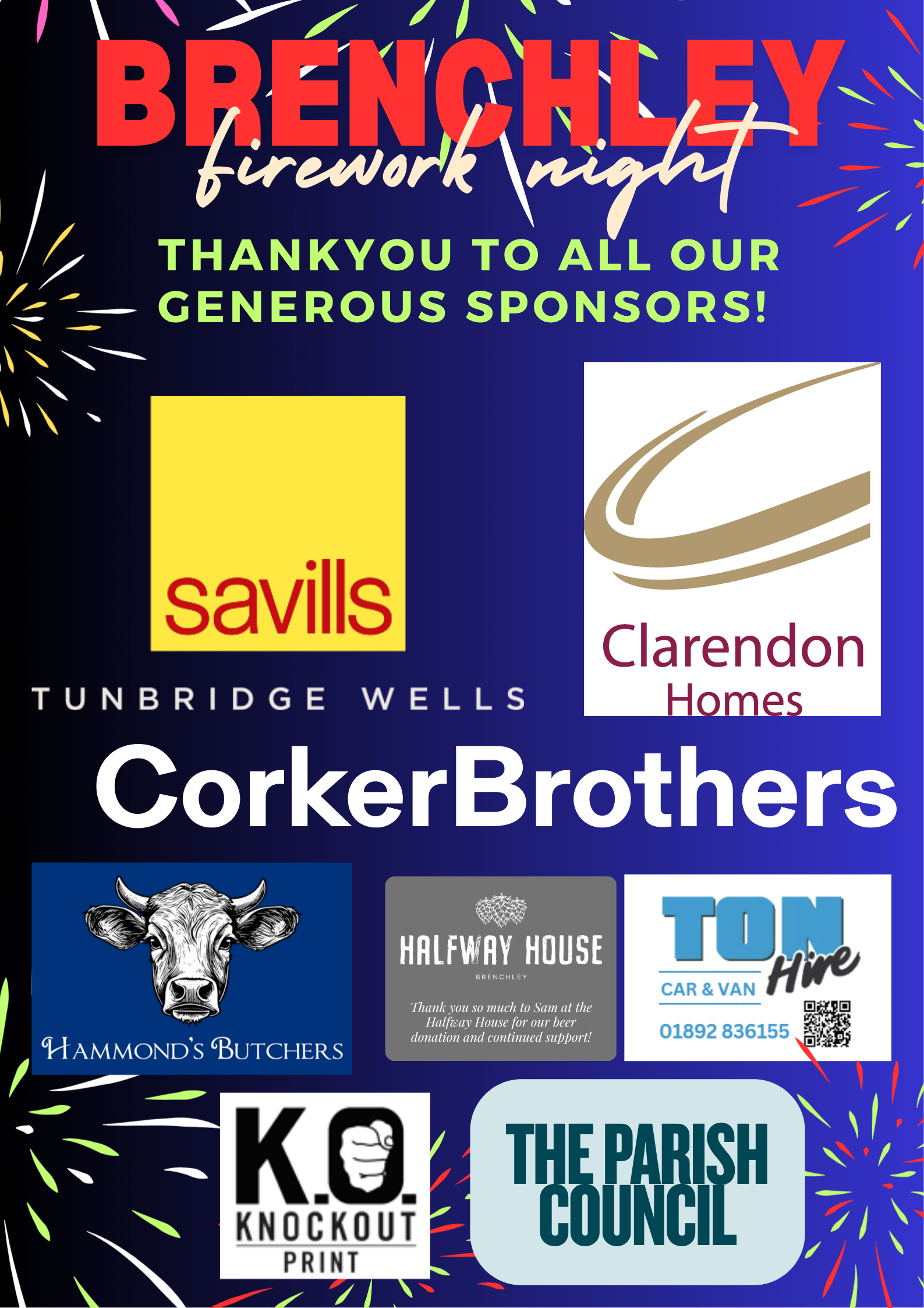 Thank you to all of our generous & wonderful sponsors! We could not run the fireworks night without you!